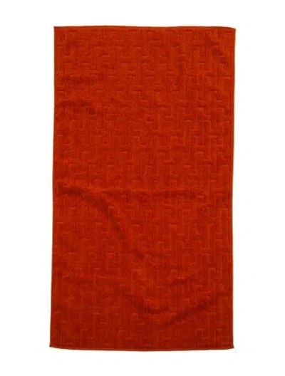 Pre-owned Hermes Stairs Hand Towel In Orange