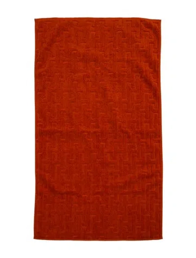 Pre-owned Hermes Stairs Hand Towel In Orange