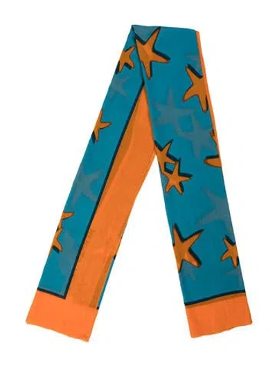 Pre-owned Hermes Starfish In Love Pareo In Blue