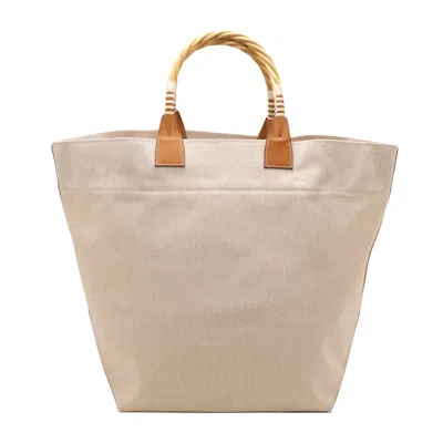 Pre-owned Hermes Steeple Tote Canvas Tote Bag () In Beige