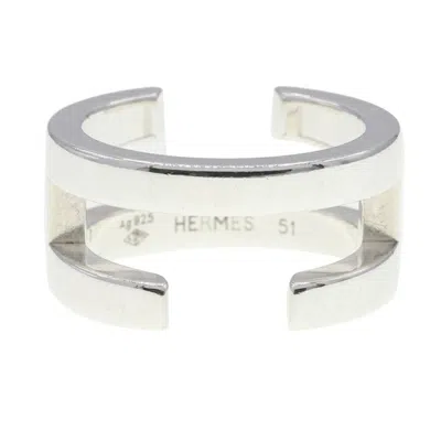 Pre-owned Hermes Sterling Silver 925 Band Ring ()