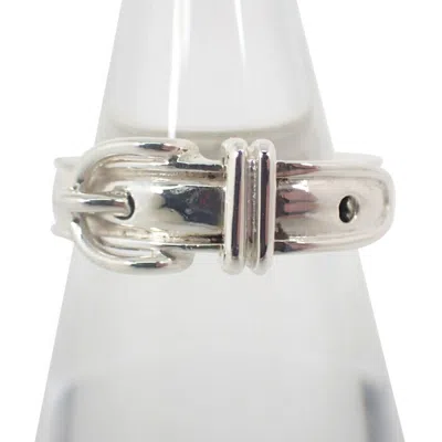 Pre-owned Hermes Sterling Silver 925 Band Ring ()
