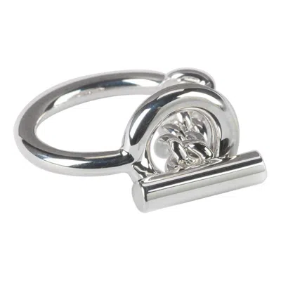 Pre-owned Hermes Hermès Sterling Silver Gm Croisette Ring In Multi