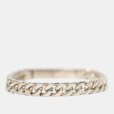 Pre-owned Hermes Sterling Silver Kelly Gourmette Bracelet Size Xs