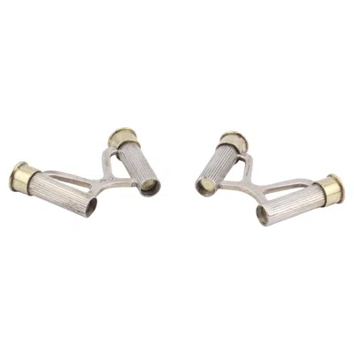 Pre-owned Hermes Sterling Silver Shotgun Shell Cufflinks In Multi