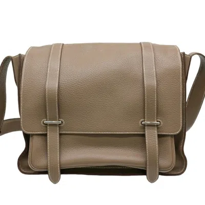 Pre-owned Hermes Steve Leather Shoulder Bag () In Brown