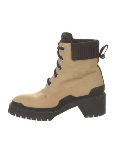 Pre-owned Hermes Still Nubuck Combat Boots In Multi