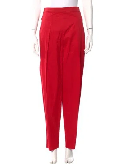 Pre-owned Hermes Straight Leg Pants In Red