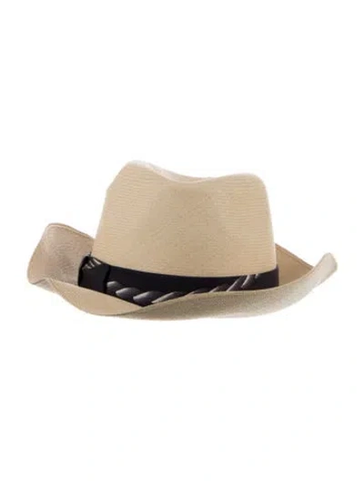 Pre-owned Hermes Straw Fedora In Neutrals
