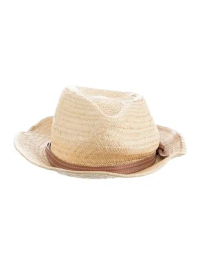 Pre-owned Hermes Straw Gaspard Panama Hat In Neutrals