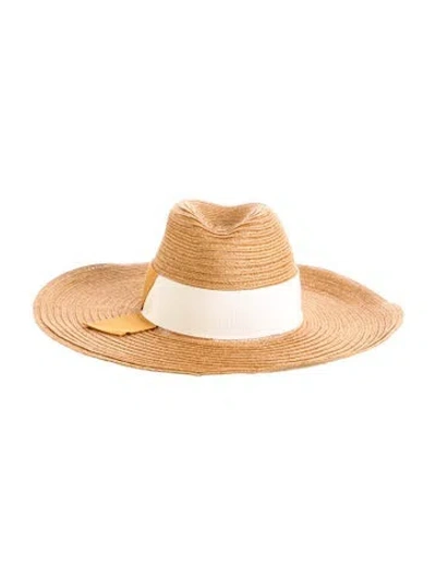 Pre-owned Hermes Straw H Hat In Brown