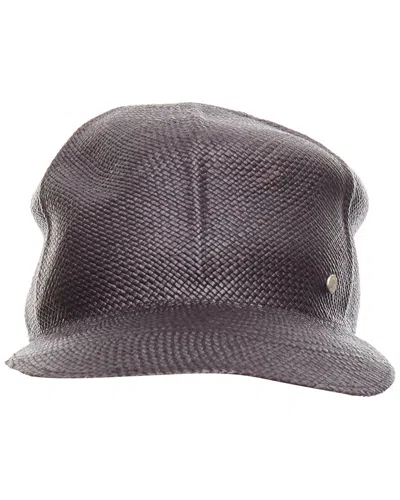 Pre-owned Hermes Hermès Straw Silver Logo Cap Hat (authentic Pre-loved)