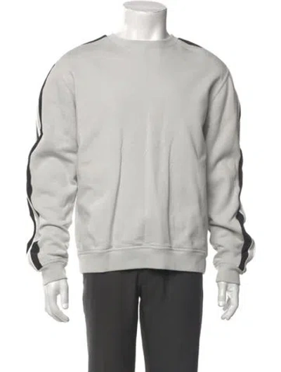 Pre-owned Hermes Striped Crew Neck Sweatshirt In Gray