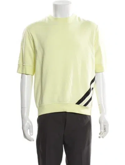 Pre-owned Hermes Striped Crew Neck Sweatshirt In Yellow