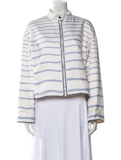 Pre-owned Hermes Striped Jacket In White