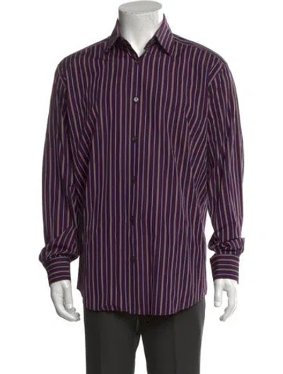 Pre-owned Hermes Striped Long Sleeve Dress Shirt In Multi