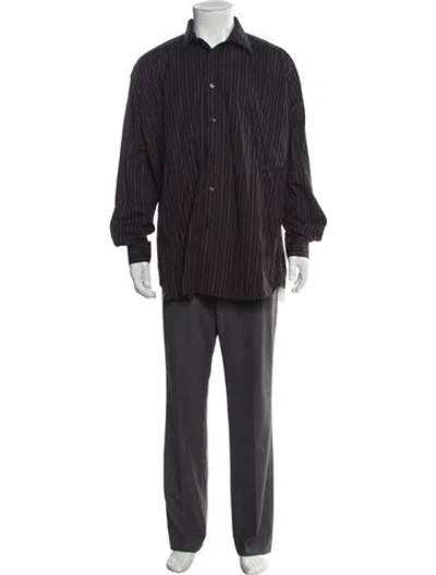 Pre-owned Hermes Striped Long Sleeve Dress Shirt In Multi