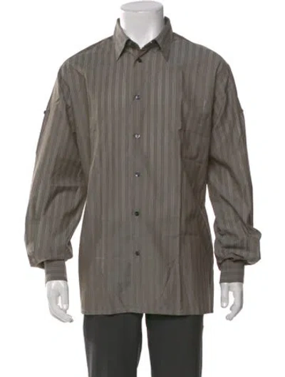 Pre-owned Hermes Striped Long Sleeve Shirt In Neutral