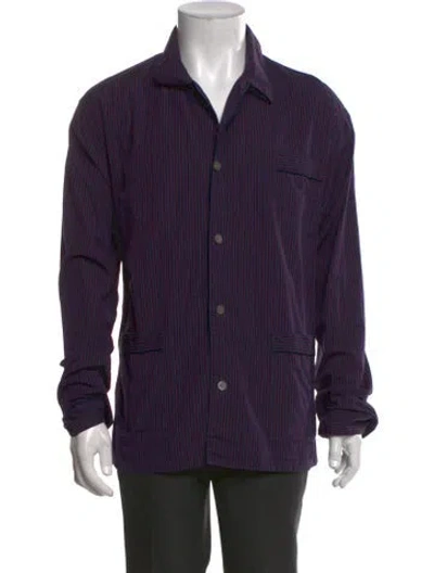 Pre-owned Hermes Striped Long Sleeve Shirt In Purple