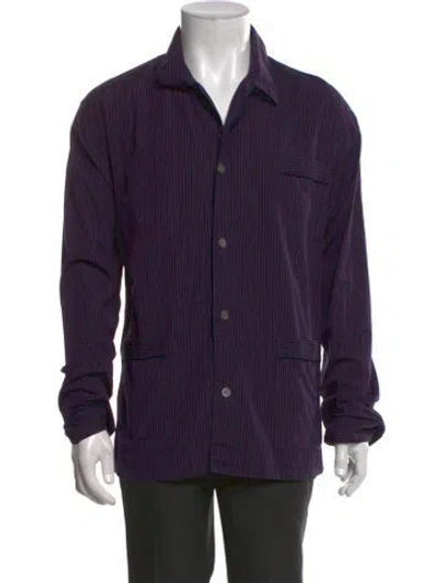 Pre-owned Hermes Striped Long Sleeve Shirt In Purple