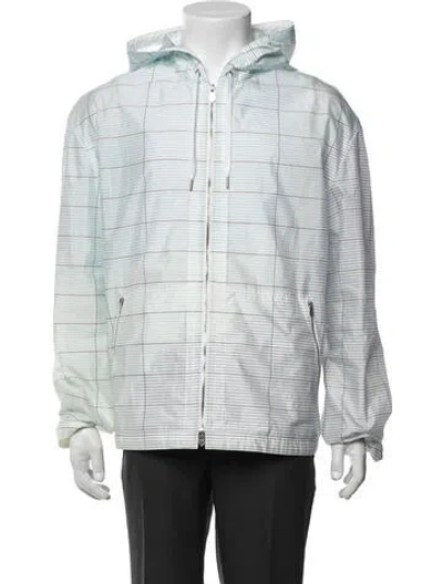 Pre-owned Hermes Striped Puffer Coat In Blue