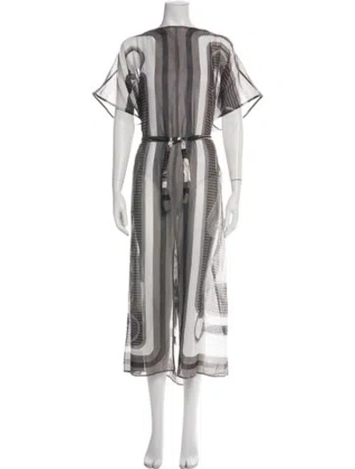 Pre-owned Hermes Striped Robe In Green