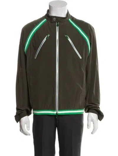 Pre-owned Hermes Striped Windbreaker In Green