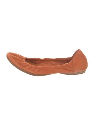Pre-owned Hermes Suede Ballet Flats In Orange