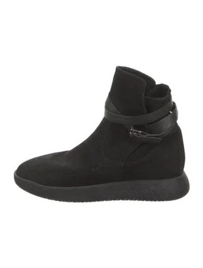 Pre-owned Hermes Suede Boots In Black