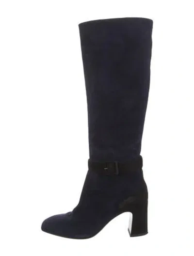 Pre-owned Hermes Suede Boots In Blue