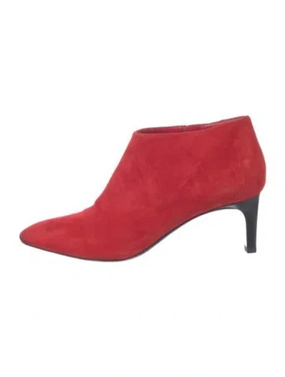 Pre-owned Hermes Suede Boots In Red