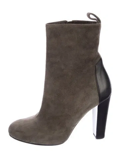 Pre-owned Hermes Suede Colorblock Pattern Boots In Multi