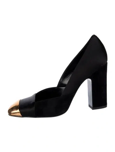 Pre-owned Hermes Suede D'orsay Pumps In Black