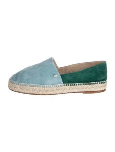 Pre-owned Hermes Suede Espadrilles In Blue/green