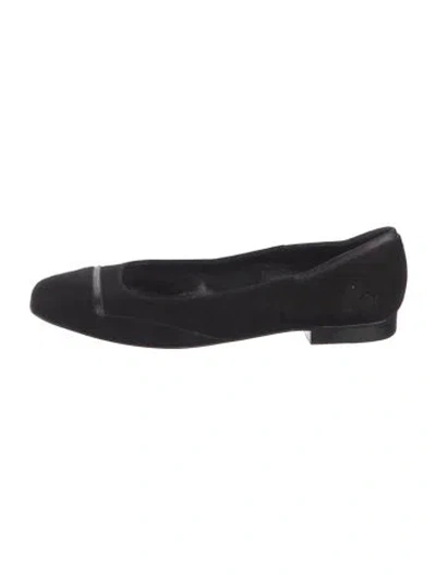 Pre-owned Hermes Suede Flats In Black