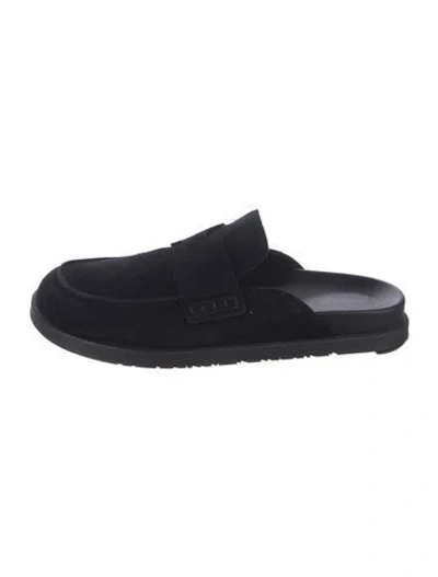 Pre-owned Hermes Suede Loafers In Black