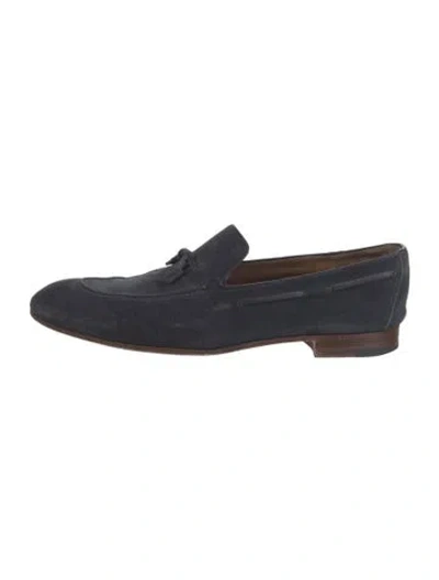 Pre-owned Hermes Suede Loafers In Blue