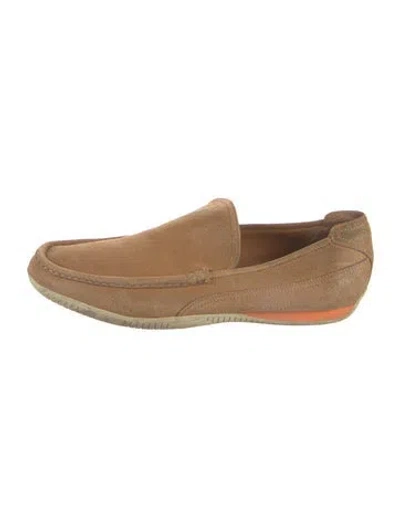 Pre-owned Hermes Suede Loafers In Brown
