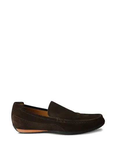 Pre-owned Hermes Suede Loafers In Brown