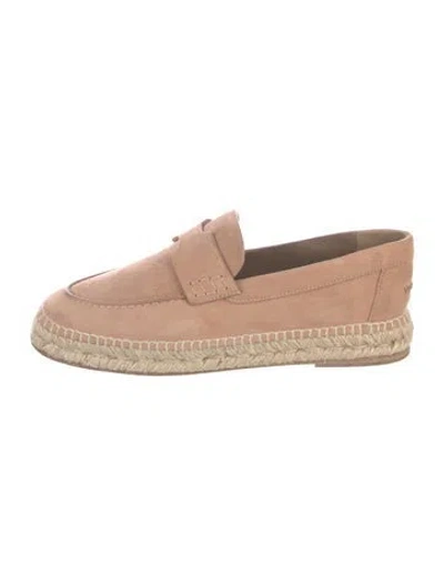 Pre-owned Hermes Suede Loafers In Pink