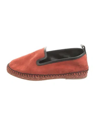 Pre-owned Hermes Suede Loafers In Red