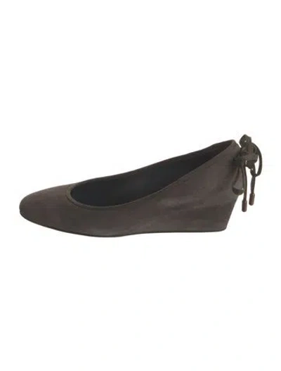 Pre-owned Hermes Suede Mules In Gray