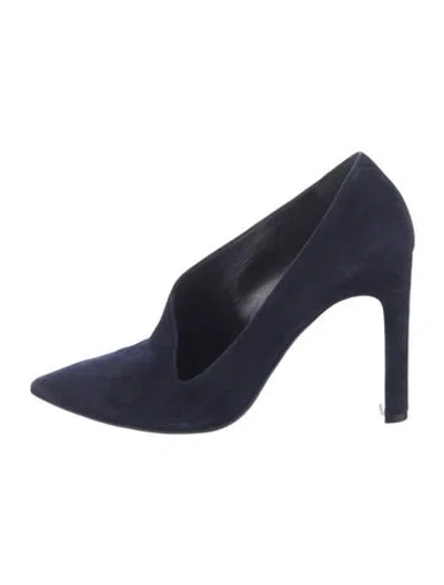 Pre-owned Hermes Suede Pumps In Blue