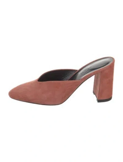 Pre-owned Hermes Suede Slides In Pink