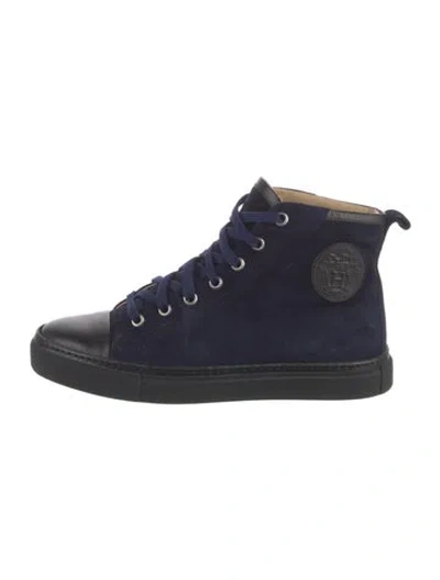 Pre-owned Hermes Suede Sneakers In Blue