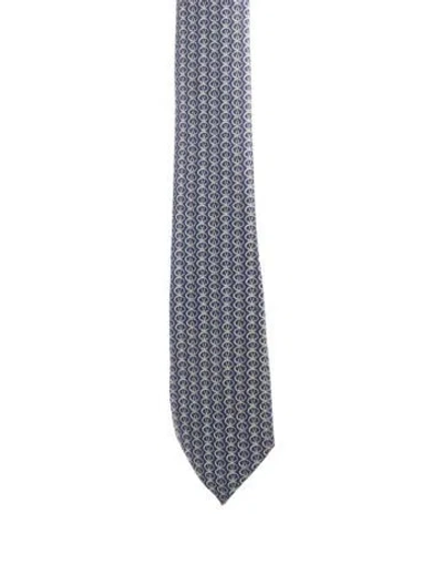 Pre-owned Hermes Suiting Tie In Blue