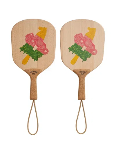 Pre-owned Hermes Sultan Beach Rackets In Neutral
