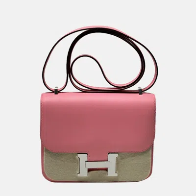 Pre-owned Hermes Summer Pink Swift Leather 19 Constance Bag