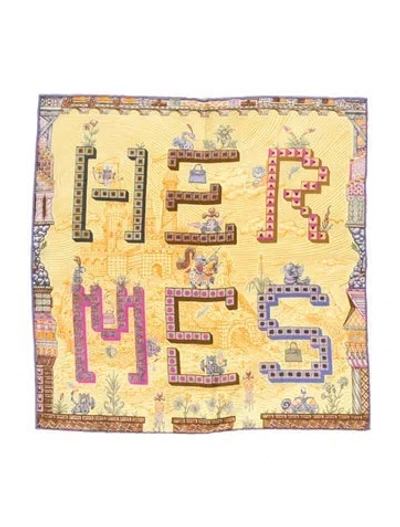 Pre-owned Hermes Super Silk Quest Silk Twilly Scarf In Multi