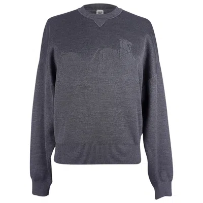 Pre-owned Hermes Sweater Ex-libris Gray Cashmere And Silk 34 / 4